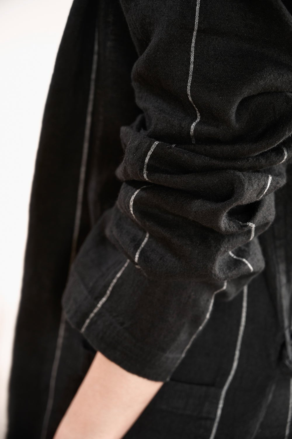 Fundamental Linen Robe - Black w&