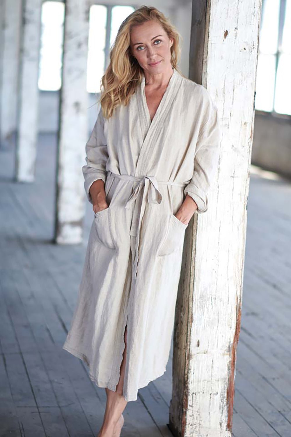 Fundamental Linen Robe - Natural - Eadie Lifestyle