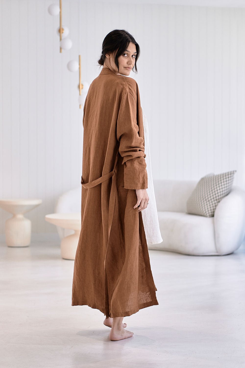 Fundamental Linen Robe - Nutmeg - Eadie Lifestyle