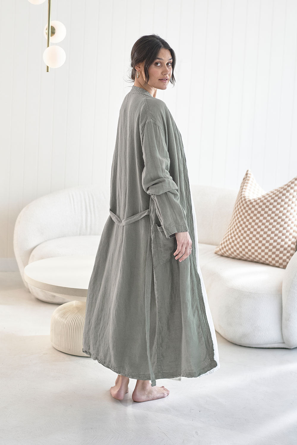 Fundamental Linen Robe - Pistachio - Eadie Lifestyle