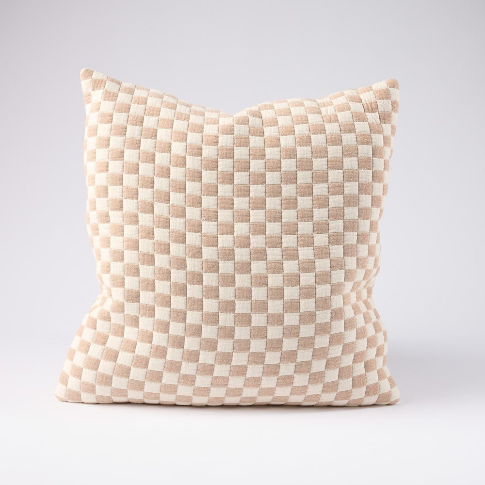 Gambit Cushion - White/Nutmeg - Eadie Lifestyle