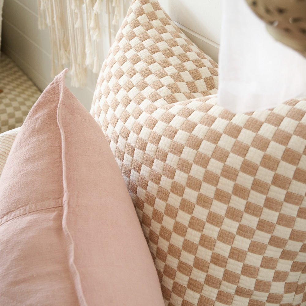 Gambit Cushion - White/Nutmeg - Eadie Lifestyle