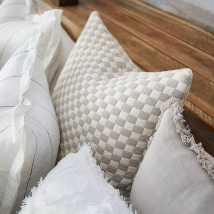 Gambit Cushion - White/Silver - Eadie Lifestyle