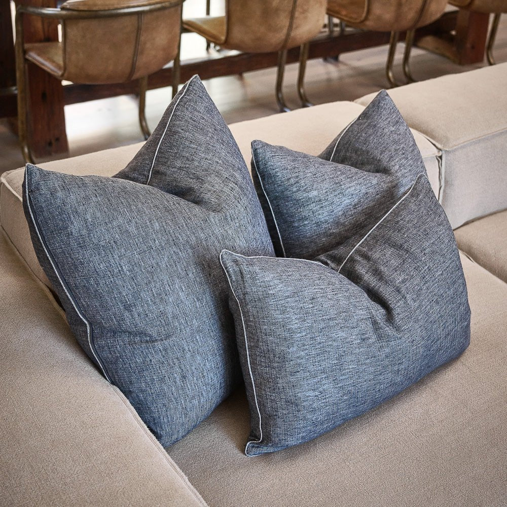 Halcyon Linen Cushion - Ink - Eadie Lifestyle