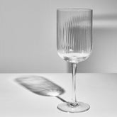 Ivy Ribbed Wine Glass (S4) - Clear - Eadie Lifestyle
