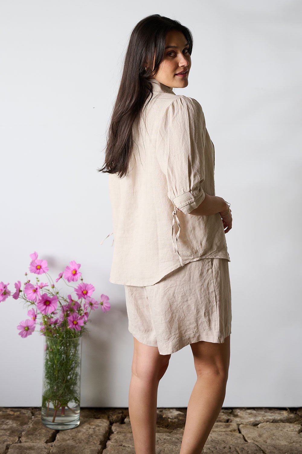Lidia Linen Blouse - Natural - Eadie Lifestyle