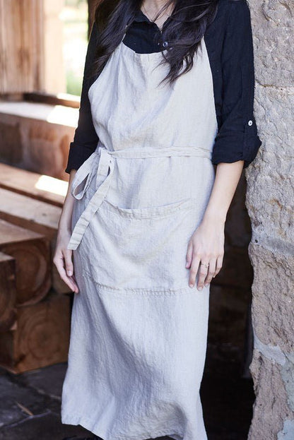Linen Apron - Natural - Eadie Lifestyle