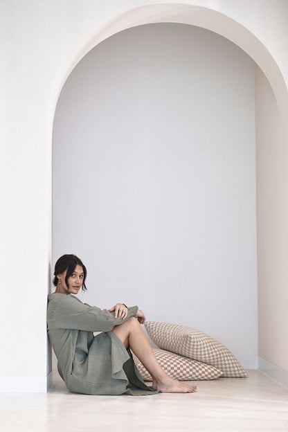 Linen Shirt Dress - Pistachio  - Eadie Lifestyle