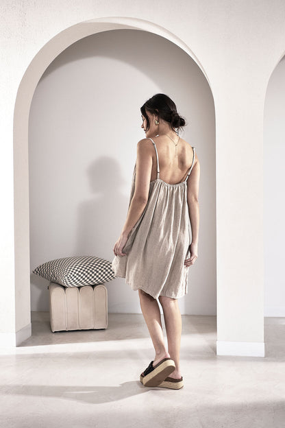 linen slip dress australia Sustainable 100% Linen Maxi Slip Dress Livia menique