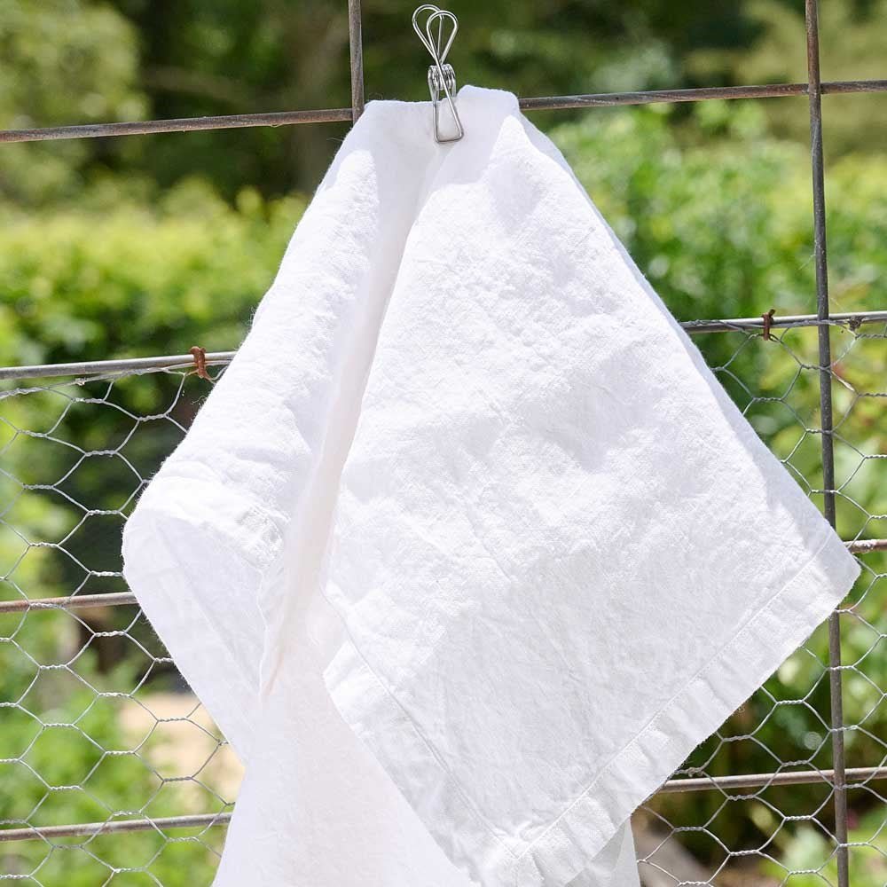 Linen Tea Towel (Set of Two) - White - Eadie Lifestyle