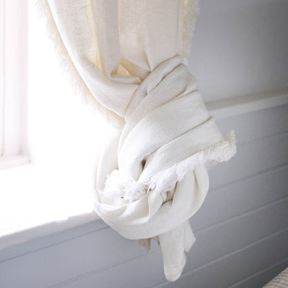 Luca® Boho Linen Curtain - White - Eadie Lifestyle