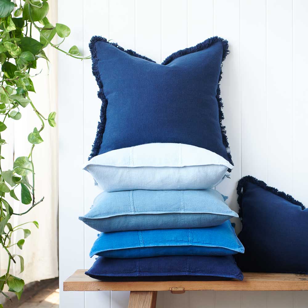 Luca® Boho Linen Cushion - Navy - Eadie Lifestyle