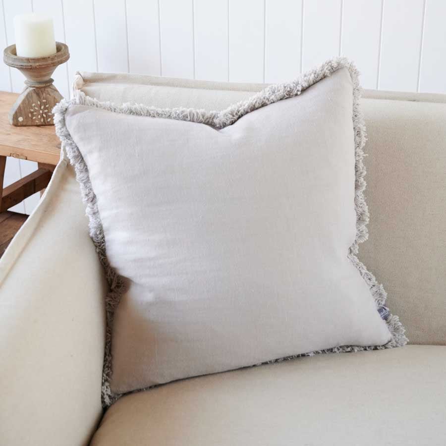 Luca® Boho Linen Cushion - Silver Grey - Eadie Lifestyle