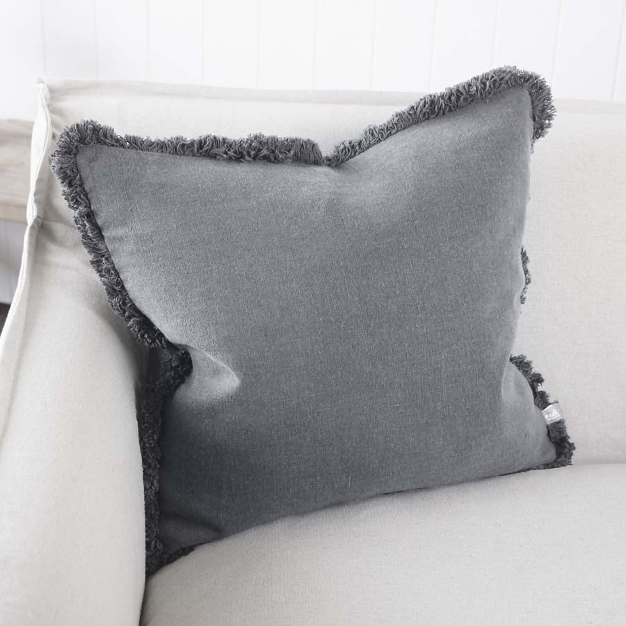 Luca® Boho Linen Cushion - Slate - Eadie Lifestyle