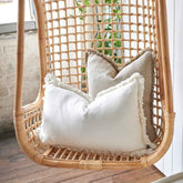 Luca® Boho Linen Cushion - White - Eadie Lifestyle