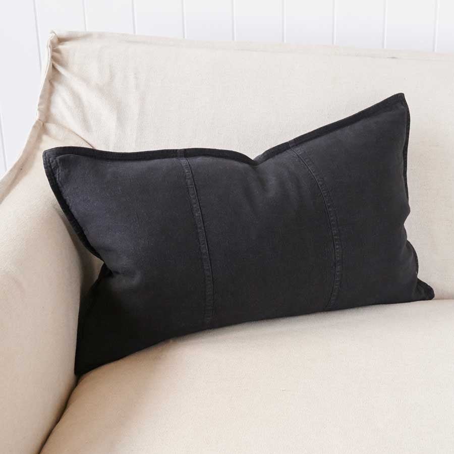 Luca® Linen Cushion - Black - Eadie Lifestyle