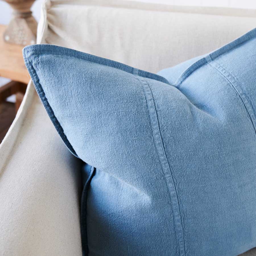 Luca® Linen Cushion - Blue Azure - Eadie Lifestyle