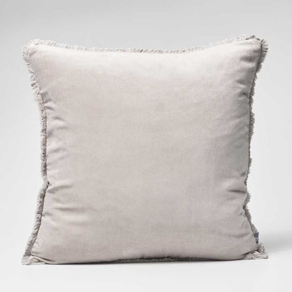 Lynette Boho Velvet Cushion - Silver Grey - Eadie Lifestyle