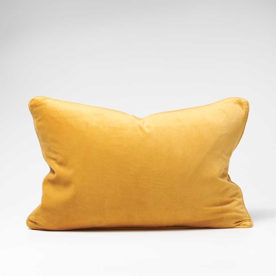 Lynette Velvet Cushion - Mustard - Eadie Lifestyle