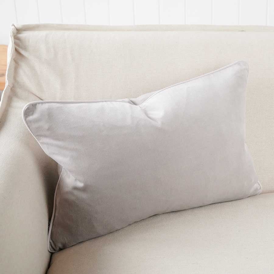 Lynette Velvet Cushion - Silver Grey - Eadie Lifestyle
