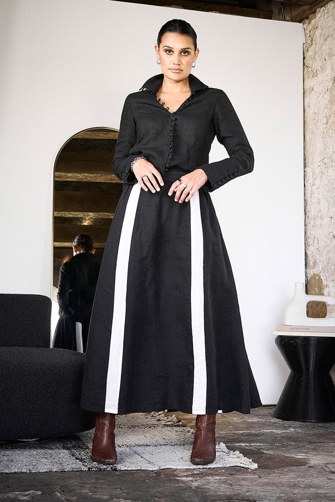 Marco Linen Skirt - Black - Eadie Lifestyle