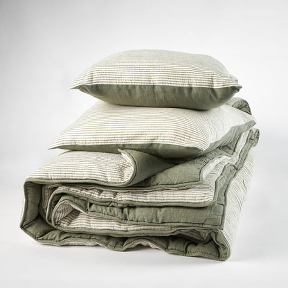 Marina Reversible Pillowcase Set - Pistachio w&