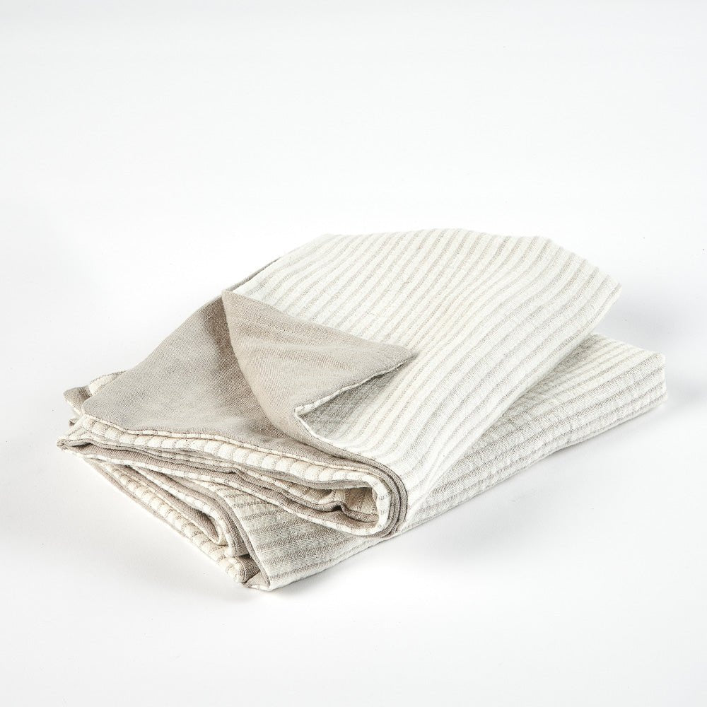 Marina Reversible Pillowcase Set - Silver Grey w&