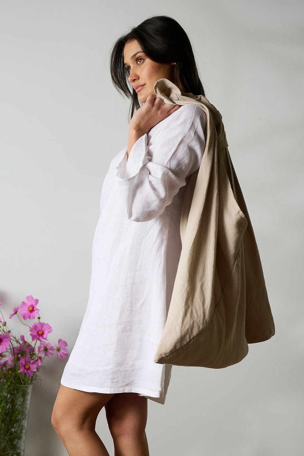 Marni Linen Dress - White - Eadie Lifestyle