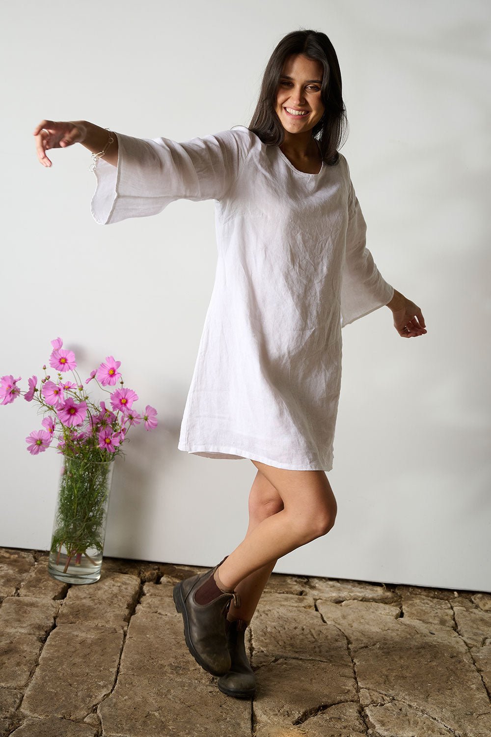 Marni Linen Dress - White - Eadie Lifestyle