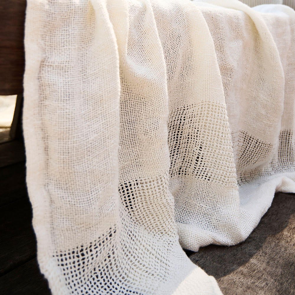 Mayla Hand Woven Linen Bath Towel (Set of 2) - Ivory - Eadie Lifestyle