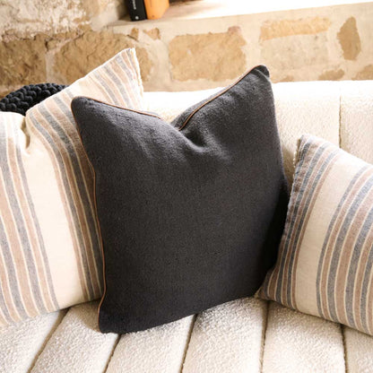 Muse Linen Cushion - Black - Eadie Lifestyle