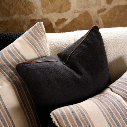 Muse Linen Cushion - Black - Eadie Lifestyle