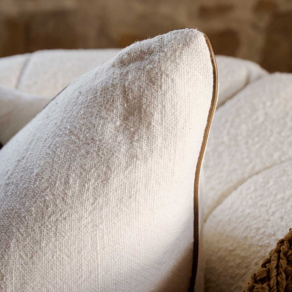 Muse Linen Cushion - White - Eadie Lifestyle