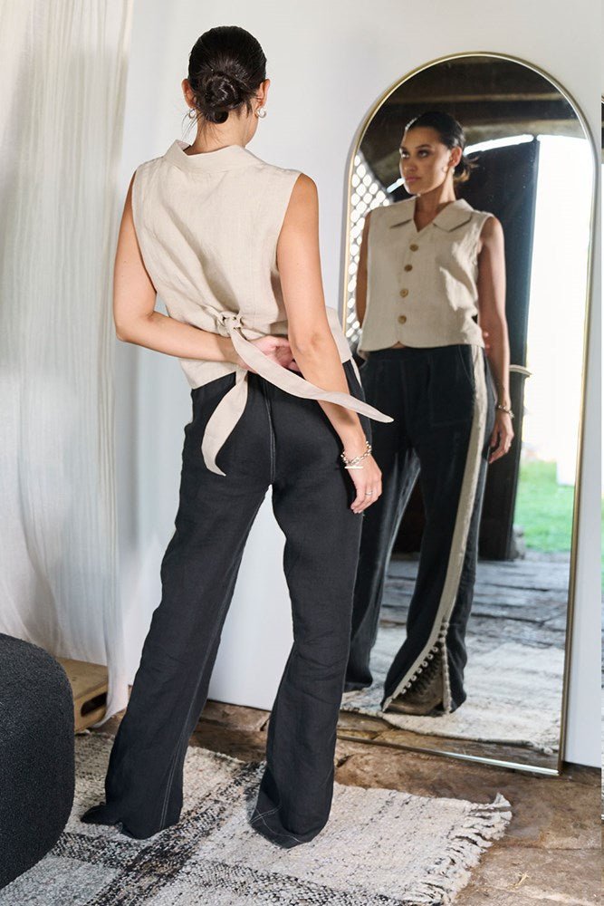 Muse Linen Vest - Natural – Eadie Lifestyle