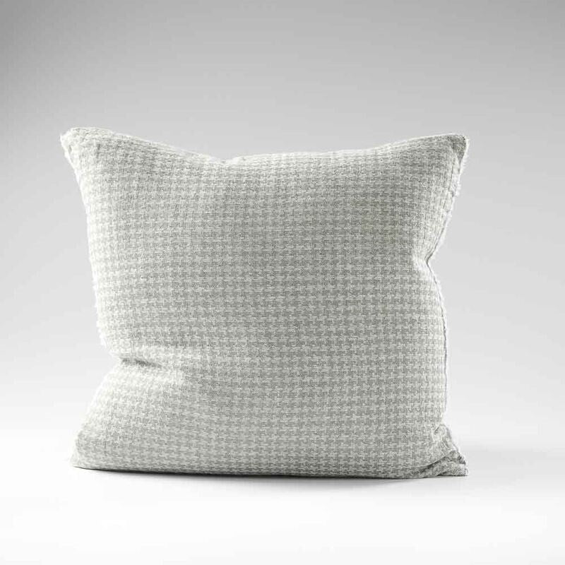 Ordonne Linen Houndstooth Cushion - Pistachio - Eadie Lifestyle