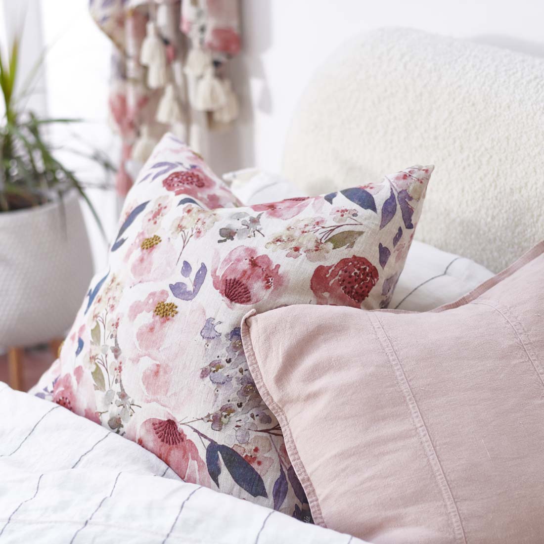 Posy Linen Floral Cushion - Eadie Lifestyle