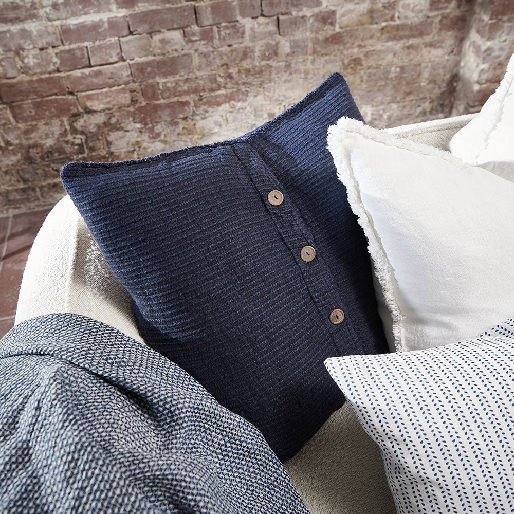 Rafflad Linen Cushion - Navy - Eadie Lifestyle
