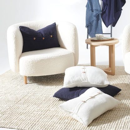 Rafflad Linen Cushion - Navy - Eadie Lifestyle