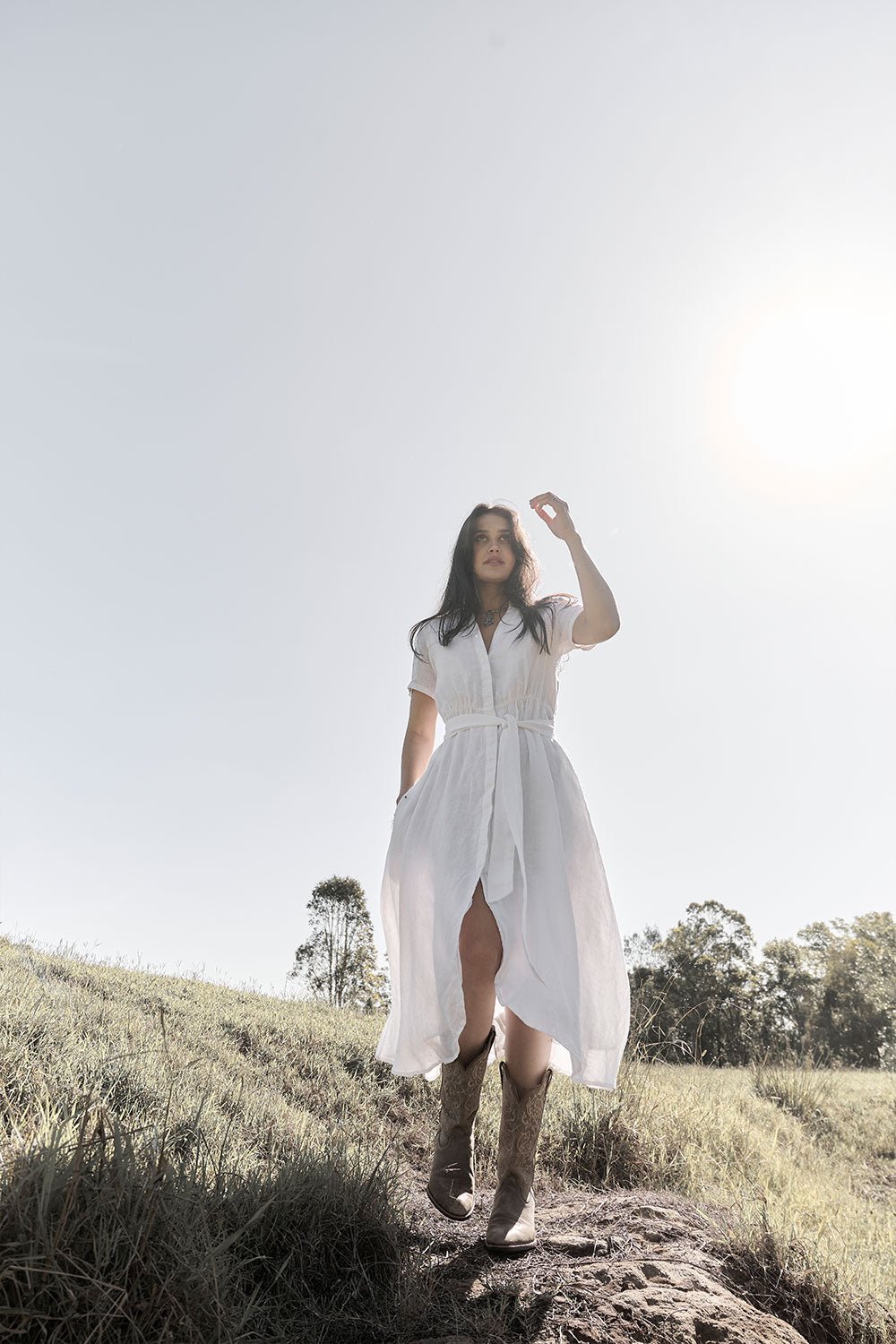 Ravello Linen Dress - White - Eadie Lifestyle