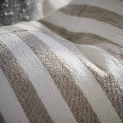 Santi Linen Cushion - White/Natural Stripe - Eadie Lifestyle