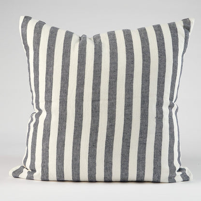 Santi Linen Cushion - White/Navy Stripe - Eadie Lifestyle