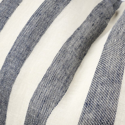Santi Linen Cushion - White/Navy Stripe - Eadie Lifestyle