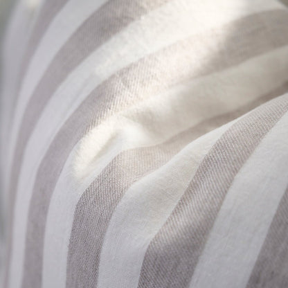 Santi Linen Cushion - White/Silver Stripe - Eadie Lifestyle