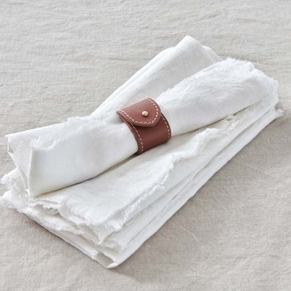 Soft Leather Napkin Rings (Set of Four) - Eadie Lifestyle