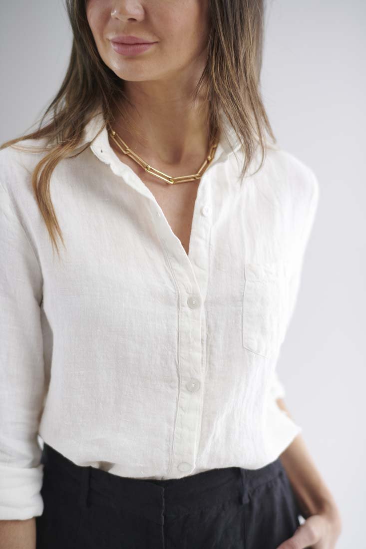 Tailored Linen Long Sleeve Shirt - Eadie Lifestyle