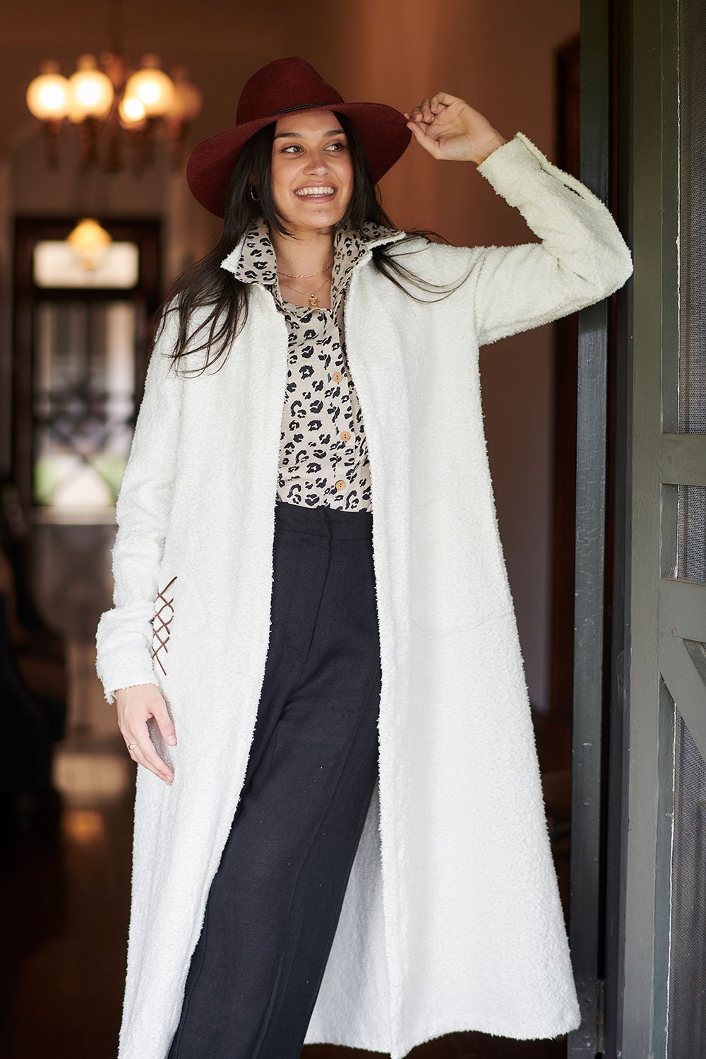 Tailored Linen Long Sleeve Shirt - Leopard - Eadie Lifestyle