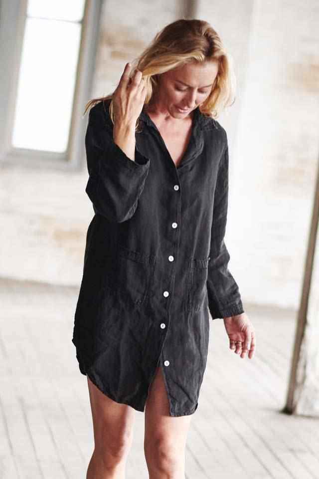 The Essential Linen Shirt - Black - Eadie Lifestyle