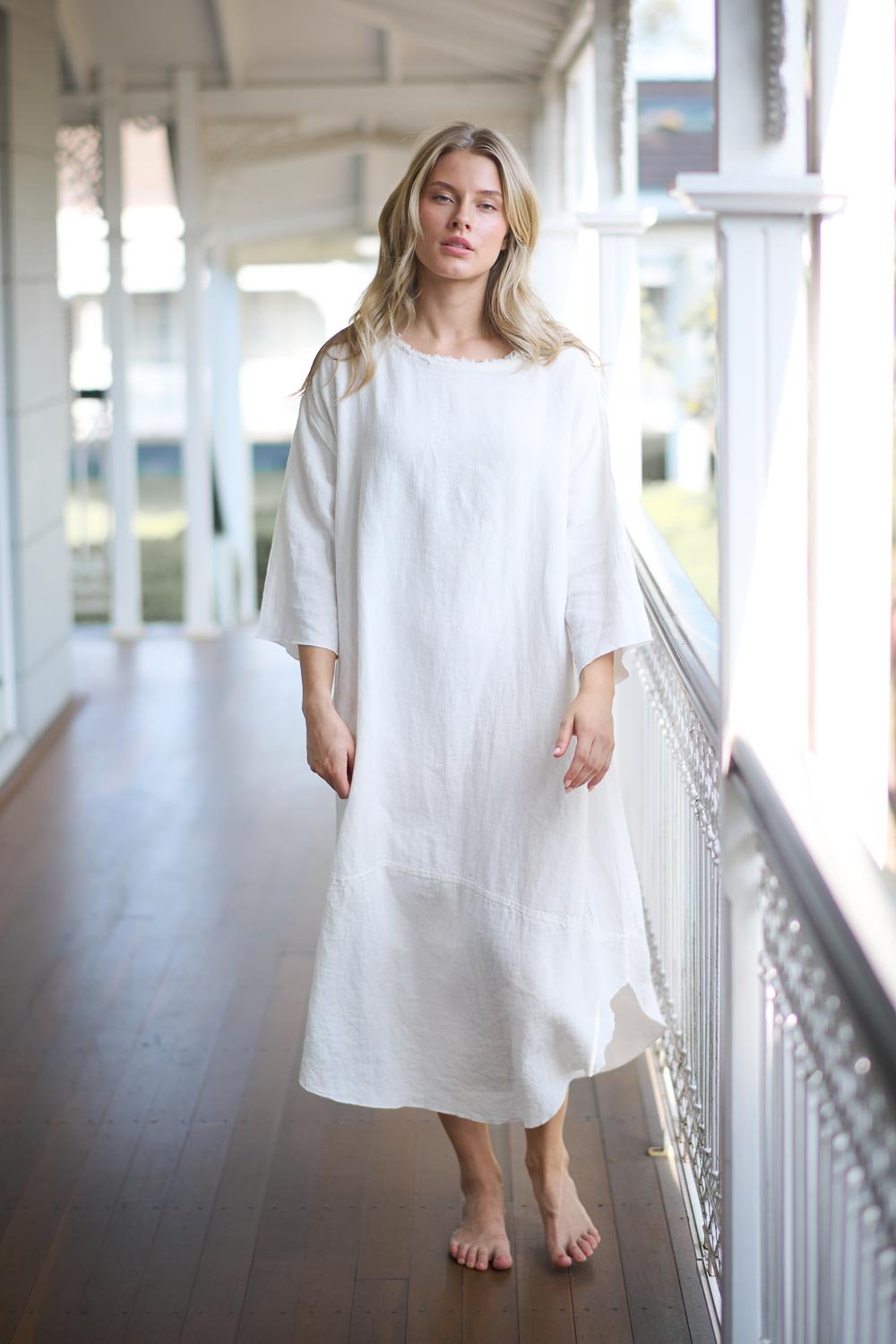 The Malle Linen Dress - Off White - Eadie Lifestyle